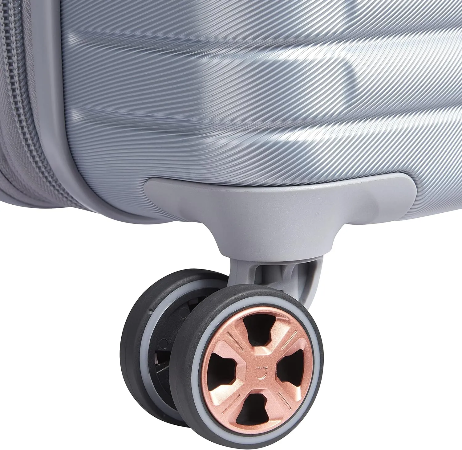 DELSEY PARIS Cruise 3.0 Hardside Expandable Luggage with Spinner Wheels, Platinum, Checked-Medium 24 Inch