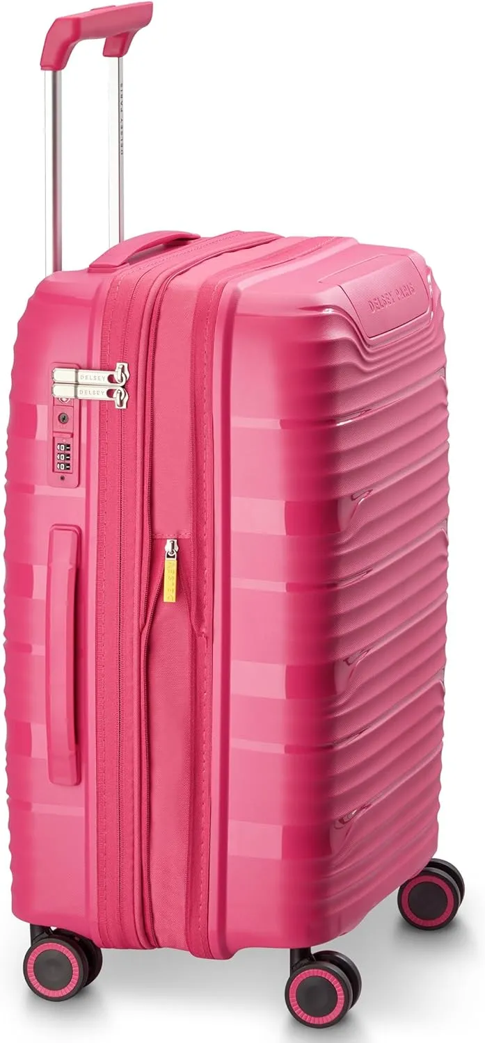DELSEY Paris Dune Hardside Expandable Luggage with Spinner Wheels, Viva Magenta, Carry On 21 Inch