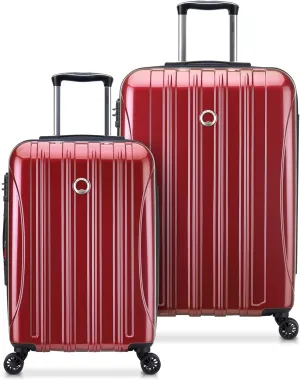 DELSEY PARIS Helium Aero Hardside Expandable Luggage with Spinner Wheels, Brick Red, 2-Piece Set (21/25)
