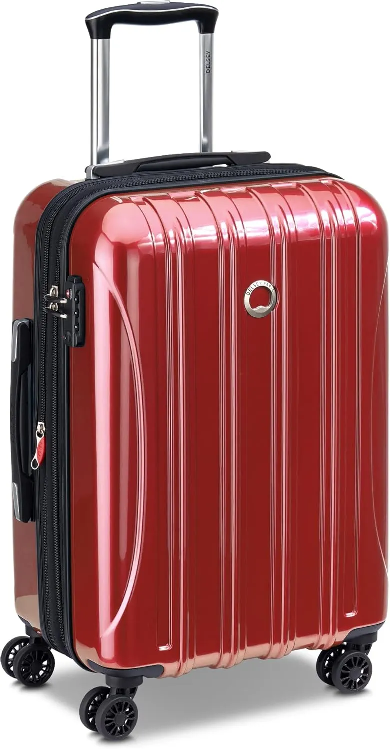 DELSEY PARIS Helium Aero Hardside Expandable Luggage with Spinner Wheels, Brick Red, 2-Piece Set (21/25)
