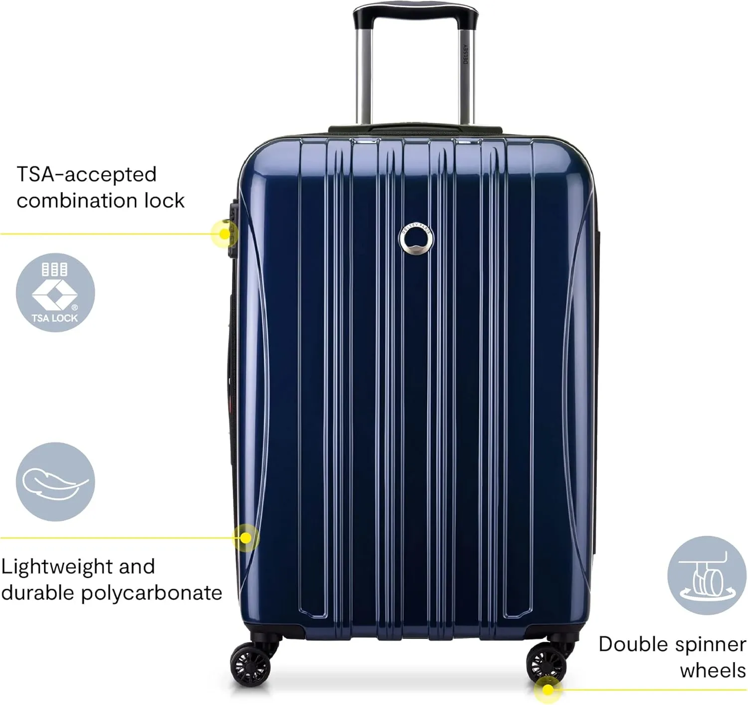 DELSEY PARIS Helium Aero Hardside Expandable Luggage with Spinner Wheels, Brick Red, 2-Piece Set (21/25)