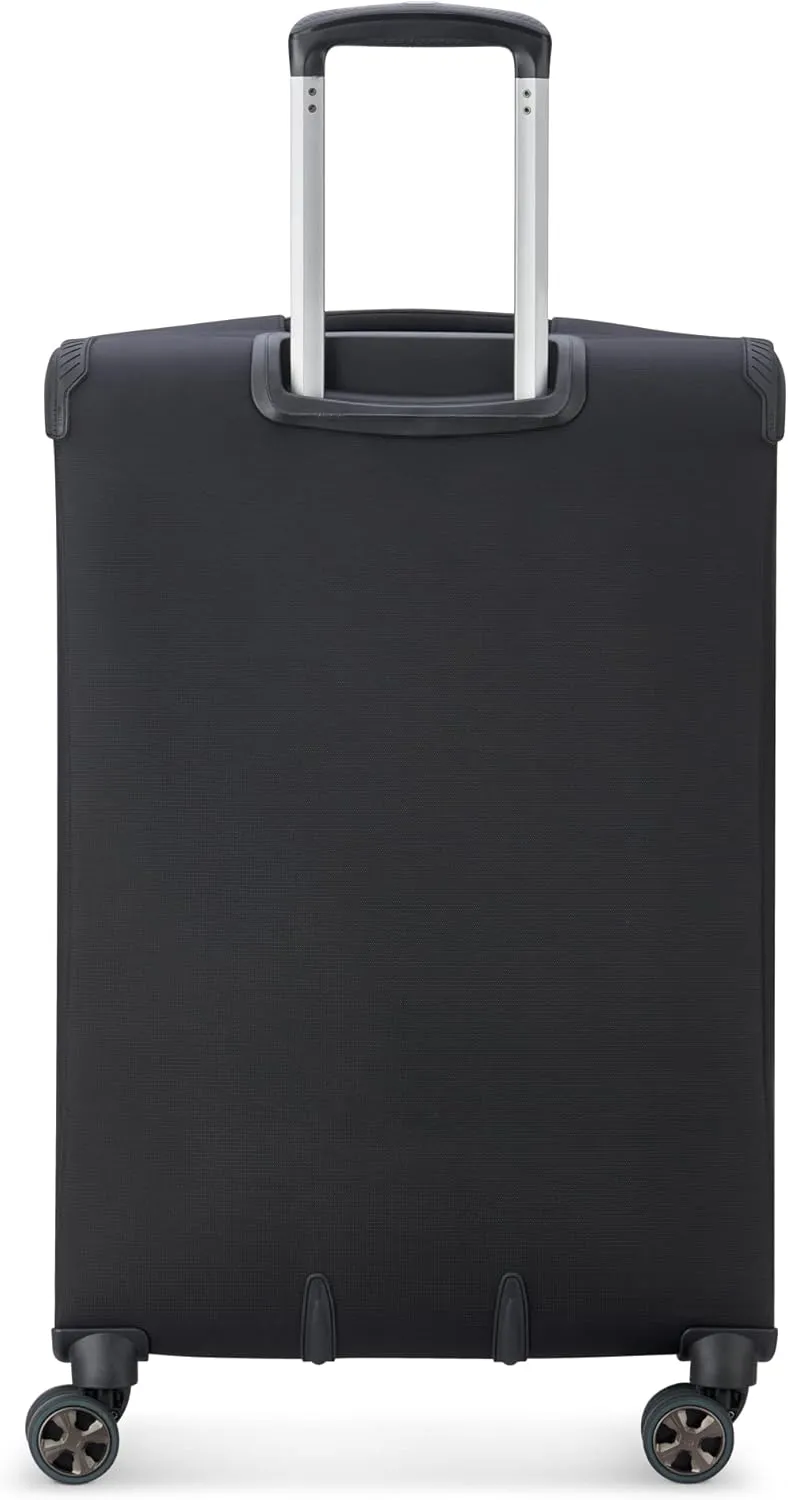 DELSEY PARIS Helium DLX Softside Expandable Luggage with Spinner Wheels, Black, 3 Piece Set (20/25/29)