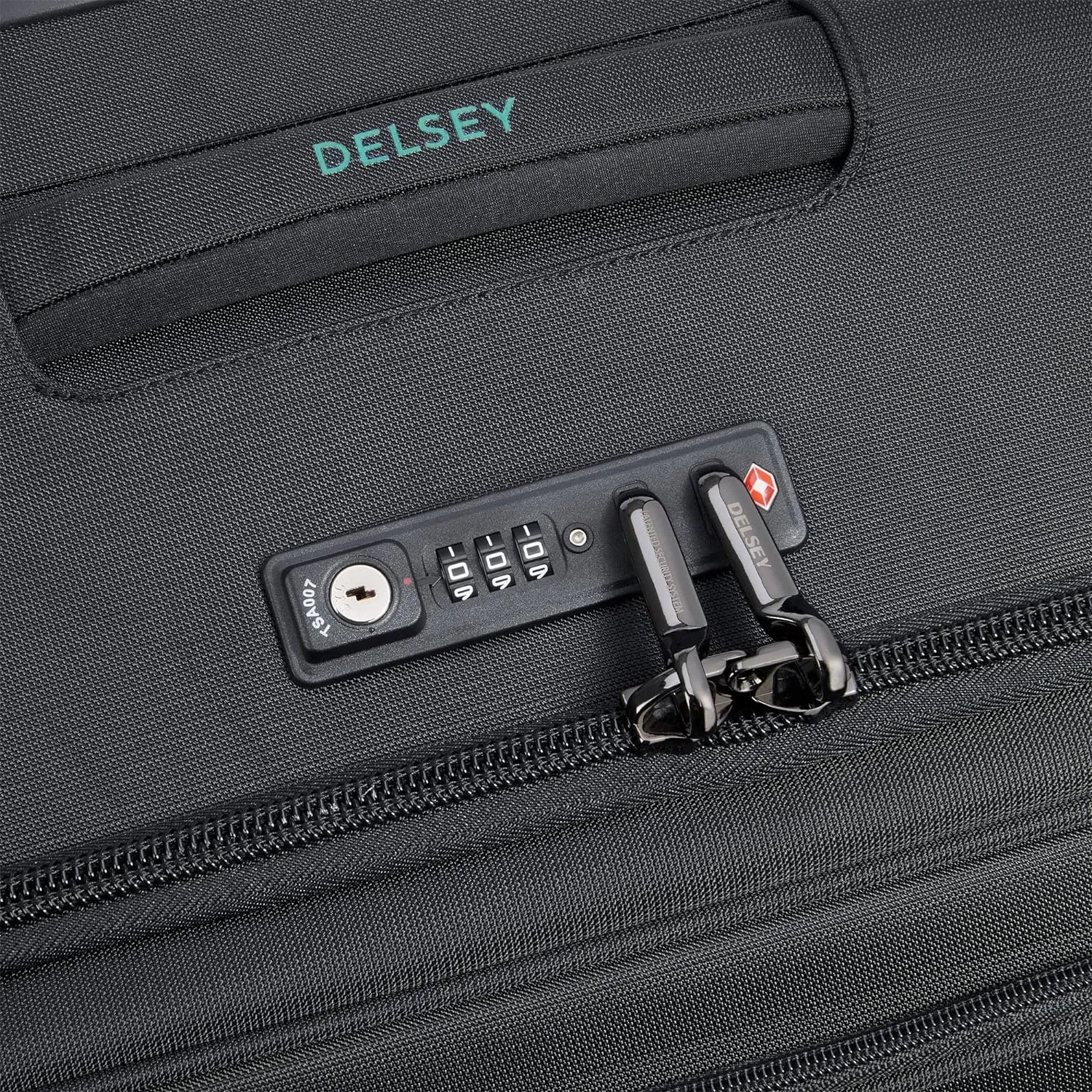 DELSEY PARIS Helium DLX Softside Expandable Luggage with Spinner Wheels, Black, Checked-Medium 25 Inch