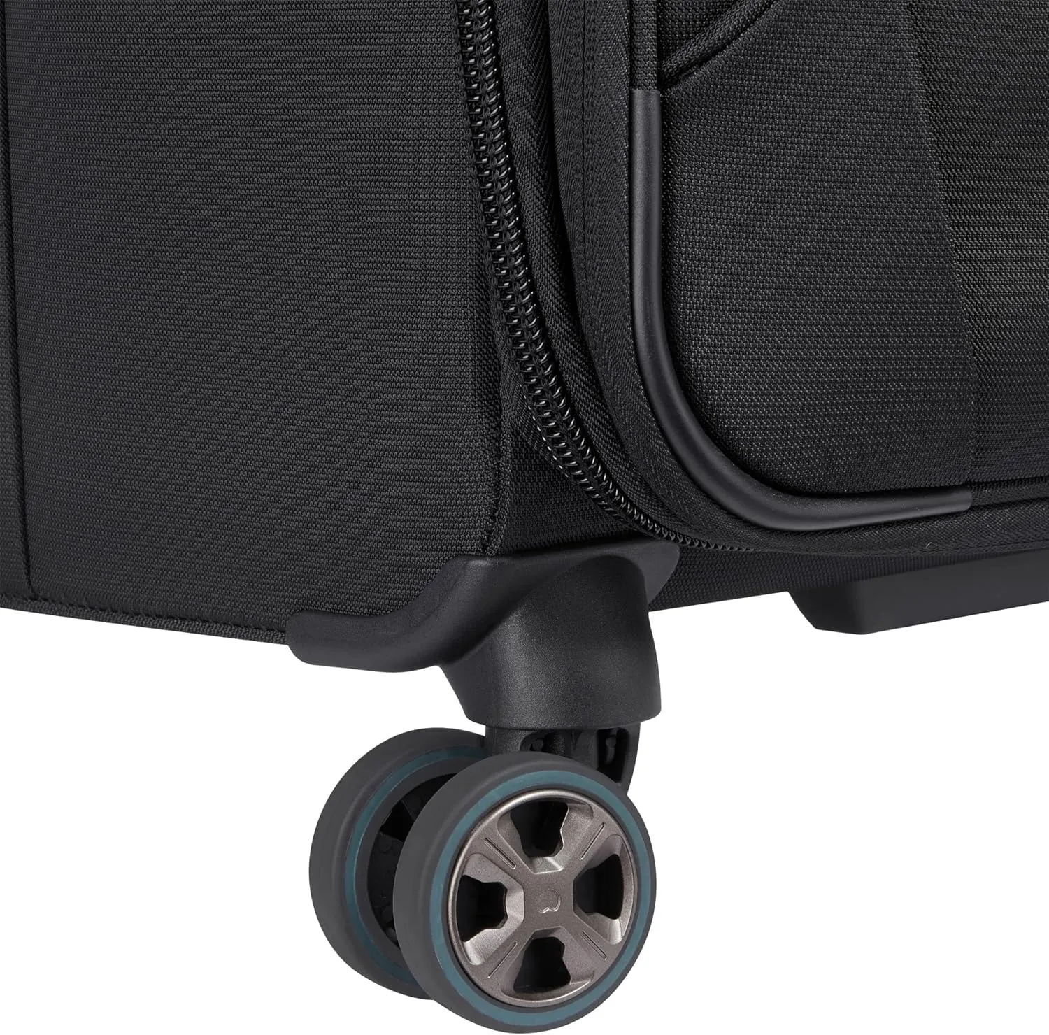 DELSEY PARIS Helium DLX Softside Expandable Luggage with Spinner Wheels, Black, Checked-Medium 25 Inch