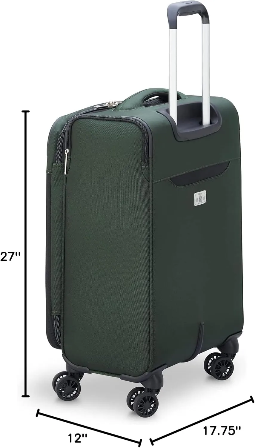 DELSEY PARIS Sky Max 2.0 Softside Expandable Luggage with Spinner Wheels, Green, 2-Piece Set (21/24)