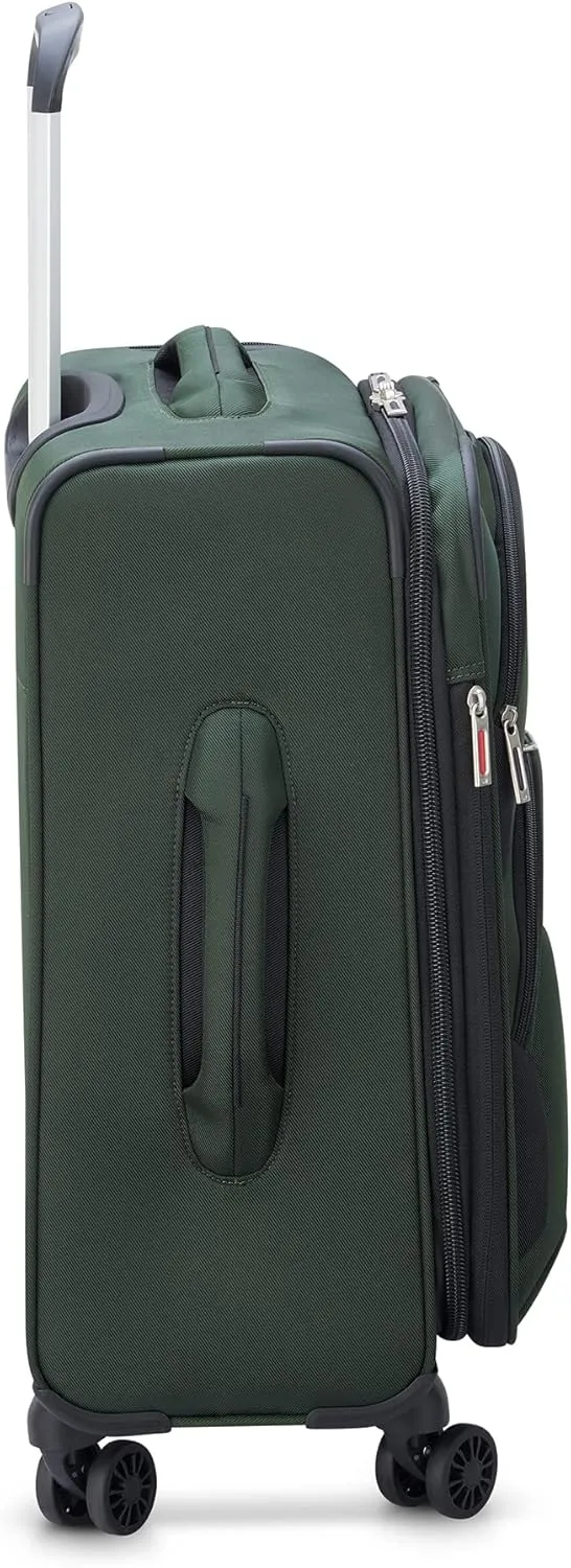 DELSEY PARIS Sky Max 2.0 Softside Expandable Luggage with Spinner Wheels, Green, 2-Piece Set (21/24)
