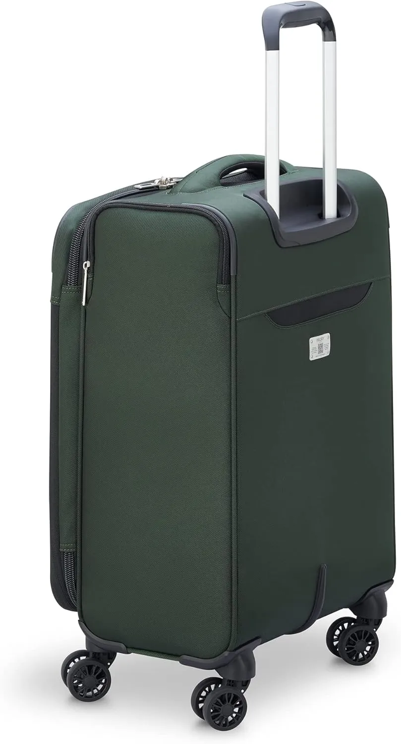 DELSEY PARIS Sky Max 2.0 Softside Expandable Luggage with Spinner Wheels, Green, 2-Piece Set (21/24)