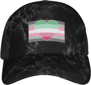 Demigirl Abro-Pride Flag LGBTQ Stylish Curved Brim Baseball Caps - Adjustable Fashion Hats for Men & Women Black