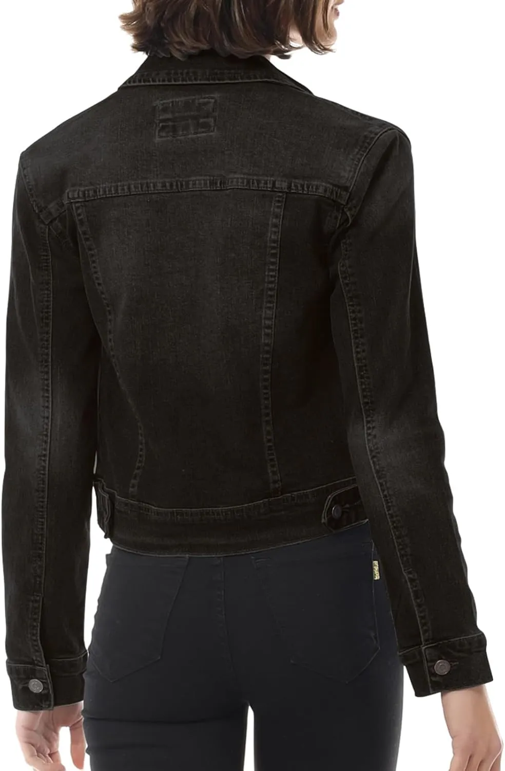 Design by Olivia Women's Classic/Destroyed Vintage Washed Long Sleeve Denim Jean Jacket