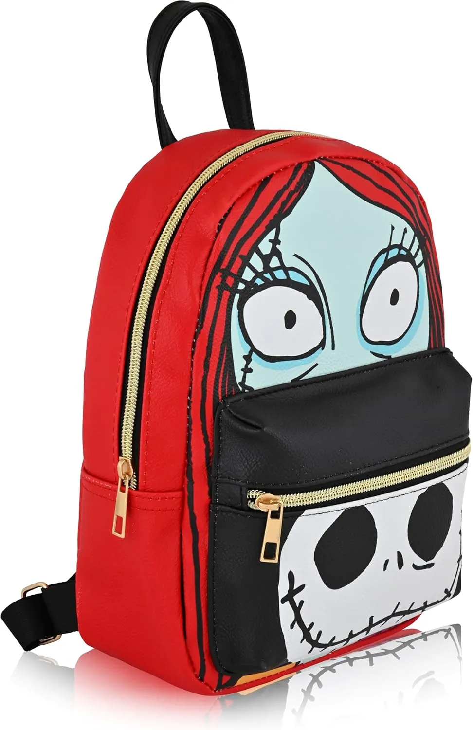 Disney Nightmare Before Christmas Unisex Backpack | Cute PU Leather 10" Jack Skellington Mini Backpack Purse Shoulder Bag | Jack and Sally Accessories