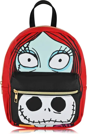 Disney Nightmare Before Christmas Unisex Backpack | Cute PU Leather 10" Jack Skellington Mini Backpack Purse Shoulder Bag | Jack and Sally Accessories