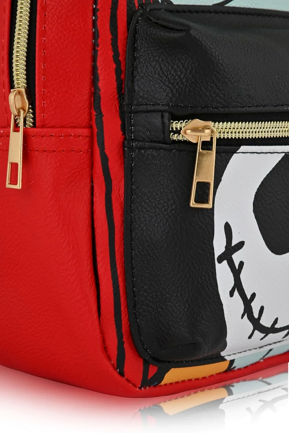 Disney Nightmare Before Christmas Unisex Backpack | Cute PU Leather 10" Jack Skellington Mini Backpack Purse Shoulder Bag | Jack and Sally Accessories