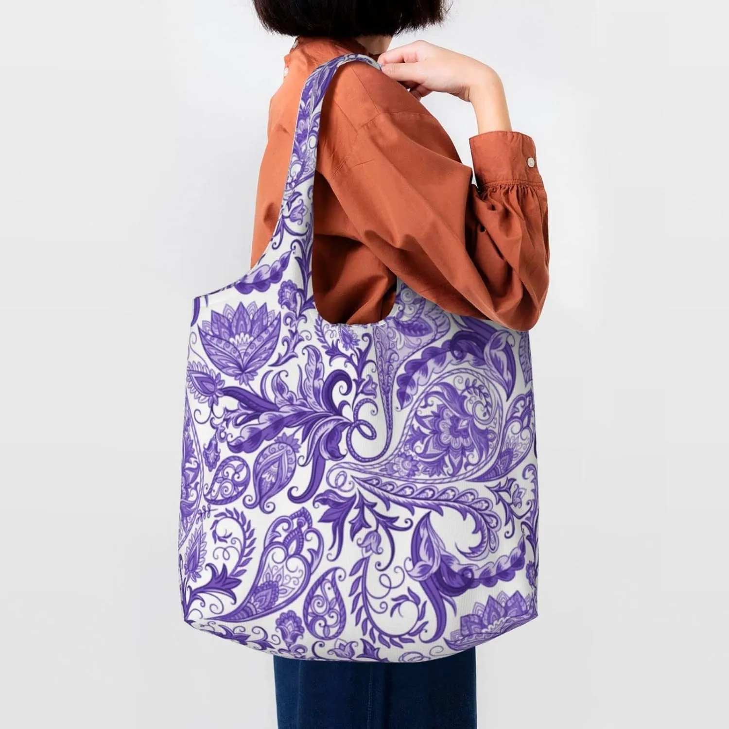 DKJlitter Fashion Canvas Tote Bag, Reusable Grocery Shopping Bag, Large capacity shopping bag Daily Utility Bag