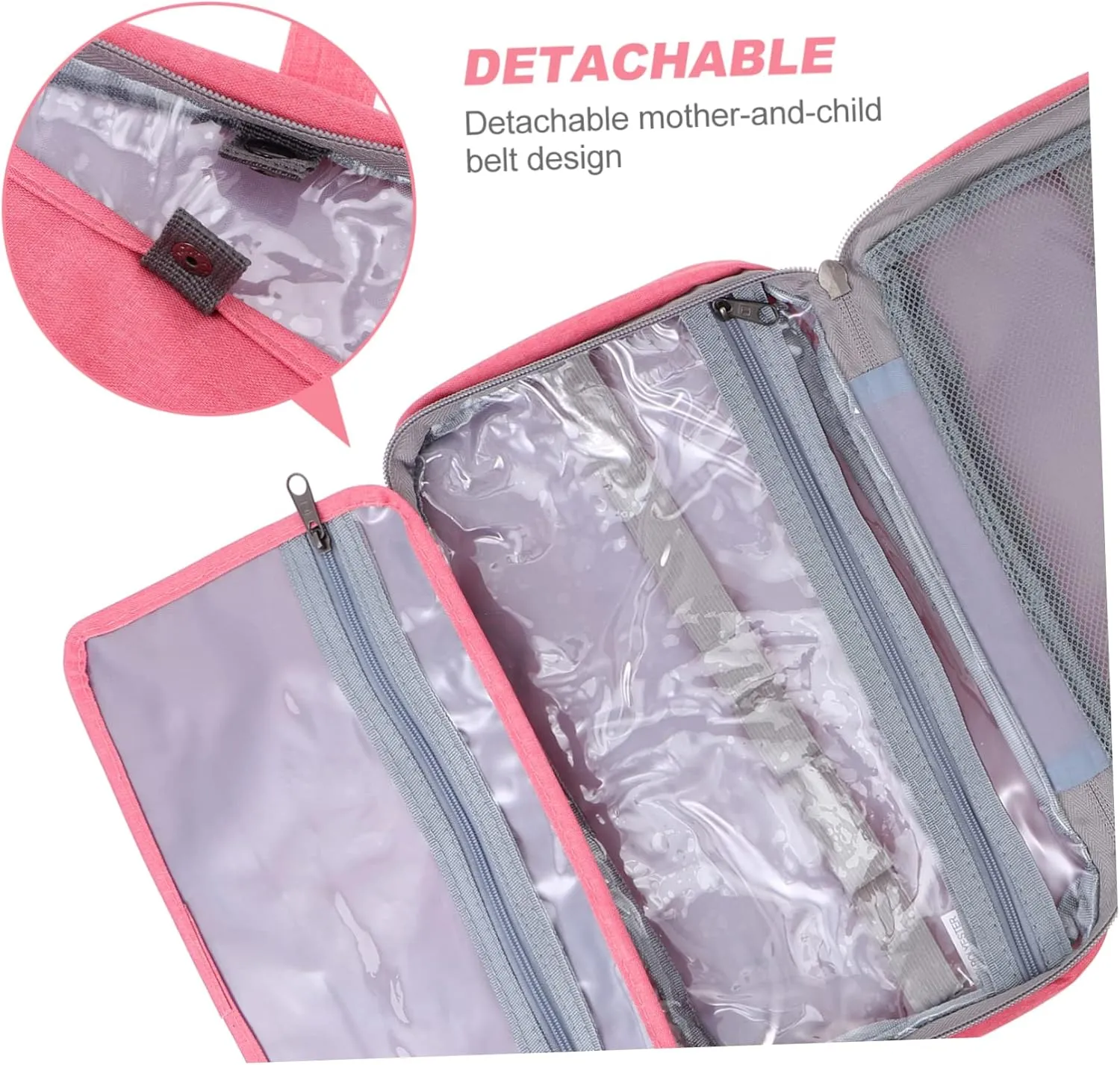 DOITOOL 1pc Makeup Storage Bag Makeup Bags Purse Makeup Bag Toiletry Travel Bag Make up Storage Bags Male, Pink, 27X8X18CM
