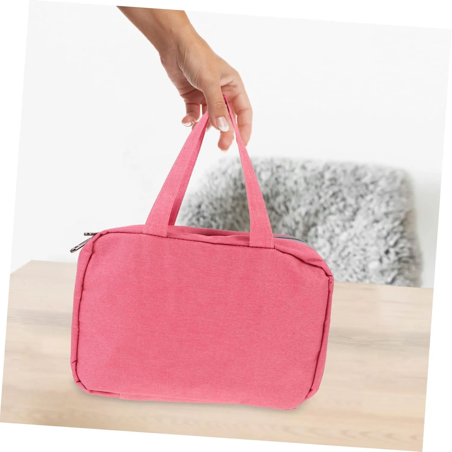 DOITOOL 1pc Makeup Storage Bag Makeup Bags Purse Makeup Bag Toiletry Travel Bag Make up Storage Bags Male, Pink, 27X8X18CM