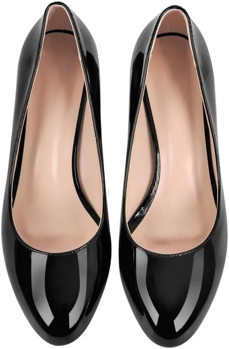 dollskiss Women's Round Toe Classic Stiletto Pumps