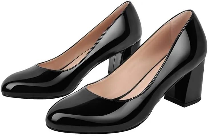 dollskiss Women's Round Toe Classic Stiletto Pumps