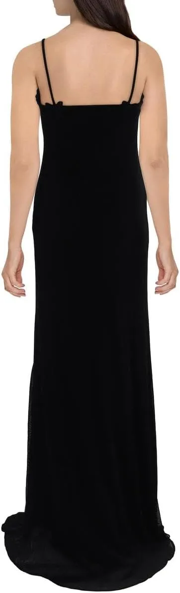 Donna Karan Womens Velvet Sleeveless Evening Dress