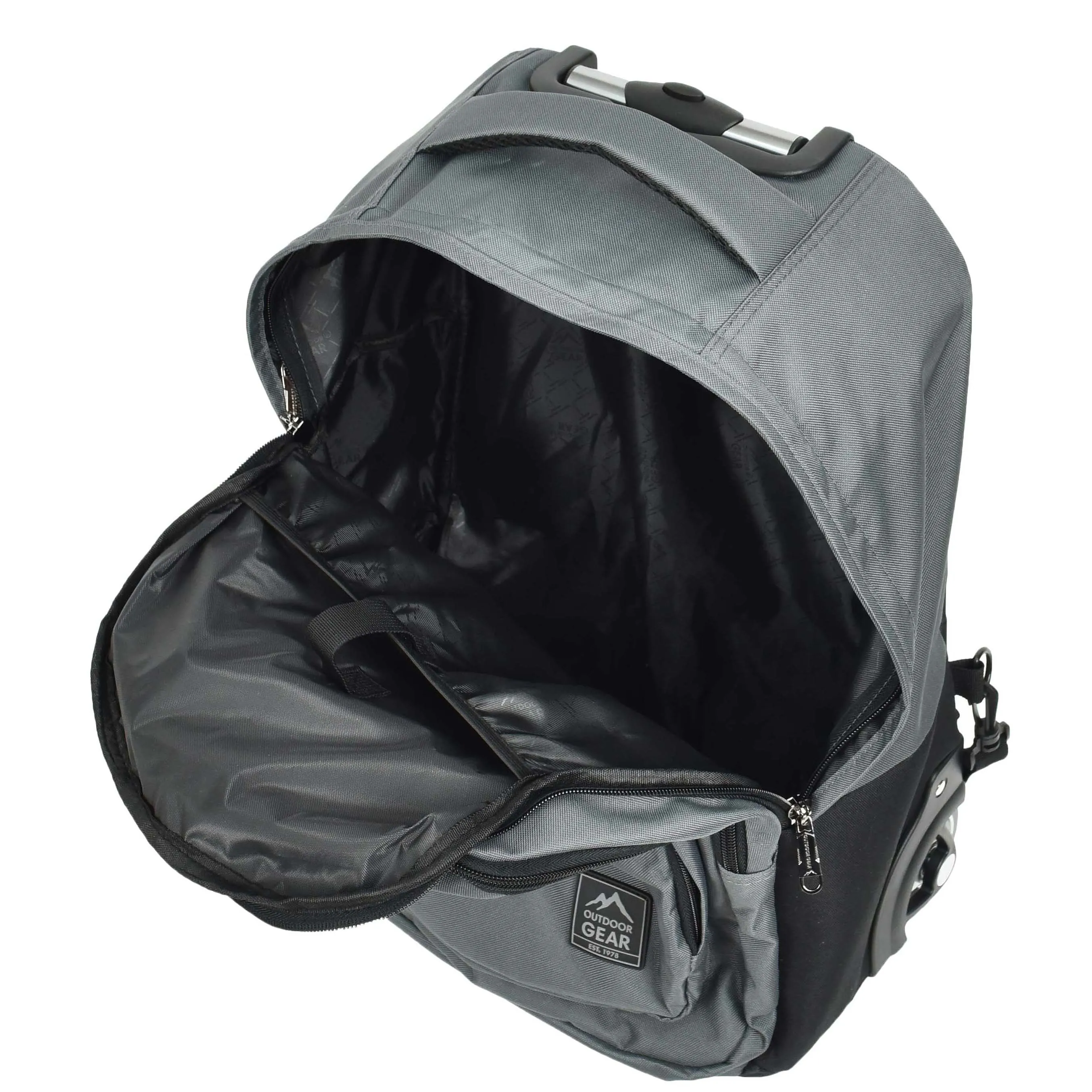 DR651 Rolling Wheels Cabin Size Hiking Backpack Grey