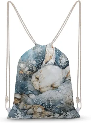Drawstring Backpack A Sleeping Rabbit Printed Drawstring Bags Sport Gym Sackpack Sports Sackpack Drawstring Backpack Bag for Yoga Traveling Outdoor Sports
