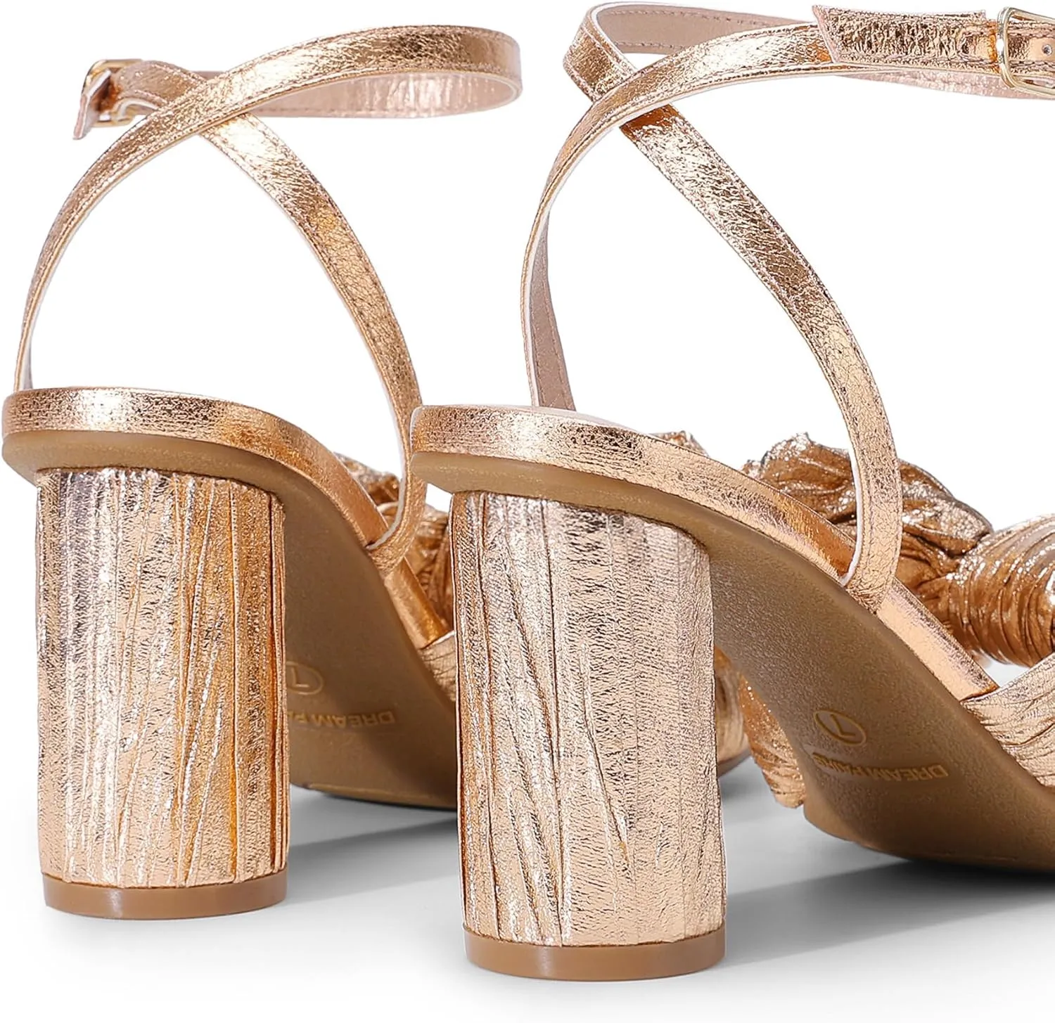 DREAM PAIRS Women's Bow Knot Heeled Sandals Low Chunky Heels Open Toe Ankle Strap Slingback Dress Shoes for Wedding Bridal Party