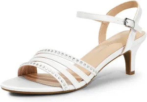 DREAM PAIRS Women's Low Kitten Heels Open Round Toe Comfortable Strappy Heels for Daily Casual Dressy Wedding Party Evening Sandals