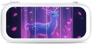 Dreamy Deer Glowing Leaves Compatible with Switch Carrying Case Hard Travel Game Bag Pouch with 15 Games Accessories