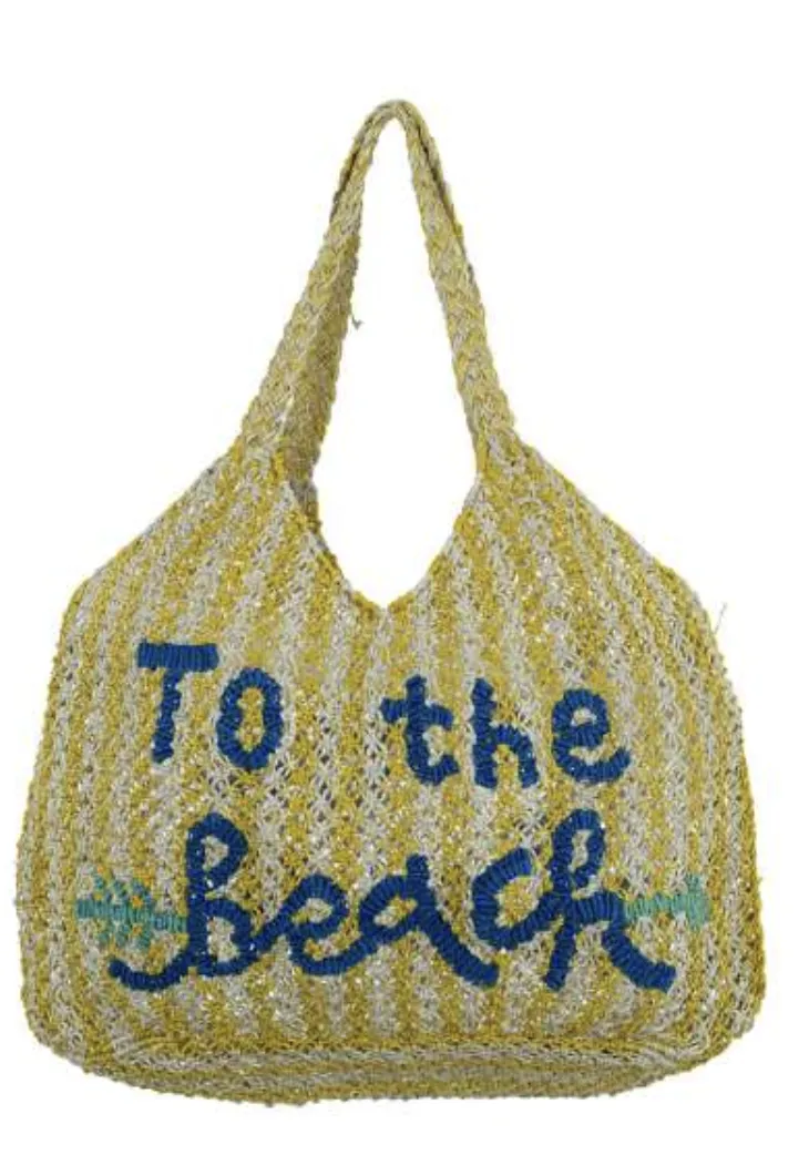 DREW BAG - TO THE BEACH - YELLOW/NATURAL/COBALT/AQUA - THE JACKSONS