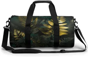 Duffel Bag for Men Women Gym Bag Golden Decorative Pattern Travel Duffel Bag Waterproof Overnight Bag for Sports Workout