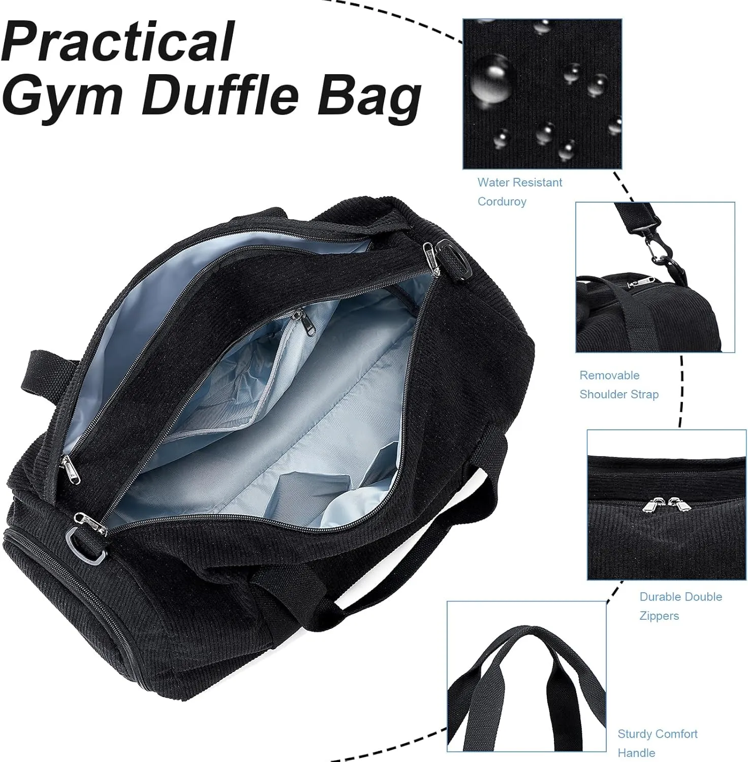 Duffle Bag for Gym Sports Women Girls Workout Travel Bag Weekender with Shoe Compartment and Wet Pocket