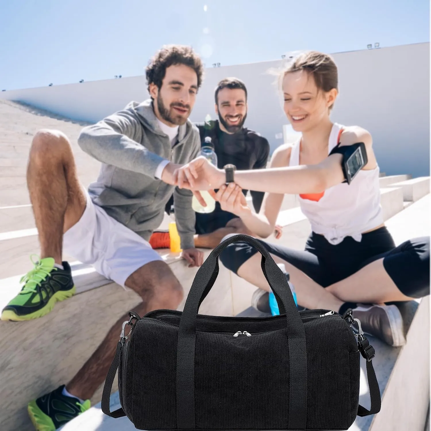Duffle Bag for Gym Sports Women Girls Workout Travel Bag Weekender with Shoe Compartment and Wet Pocket