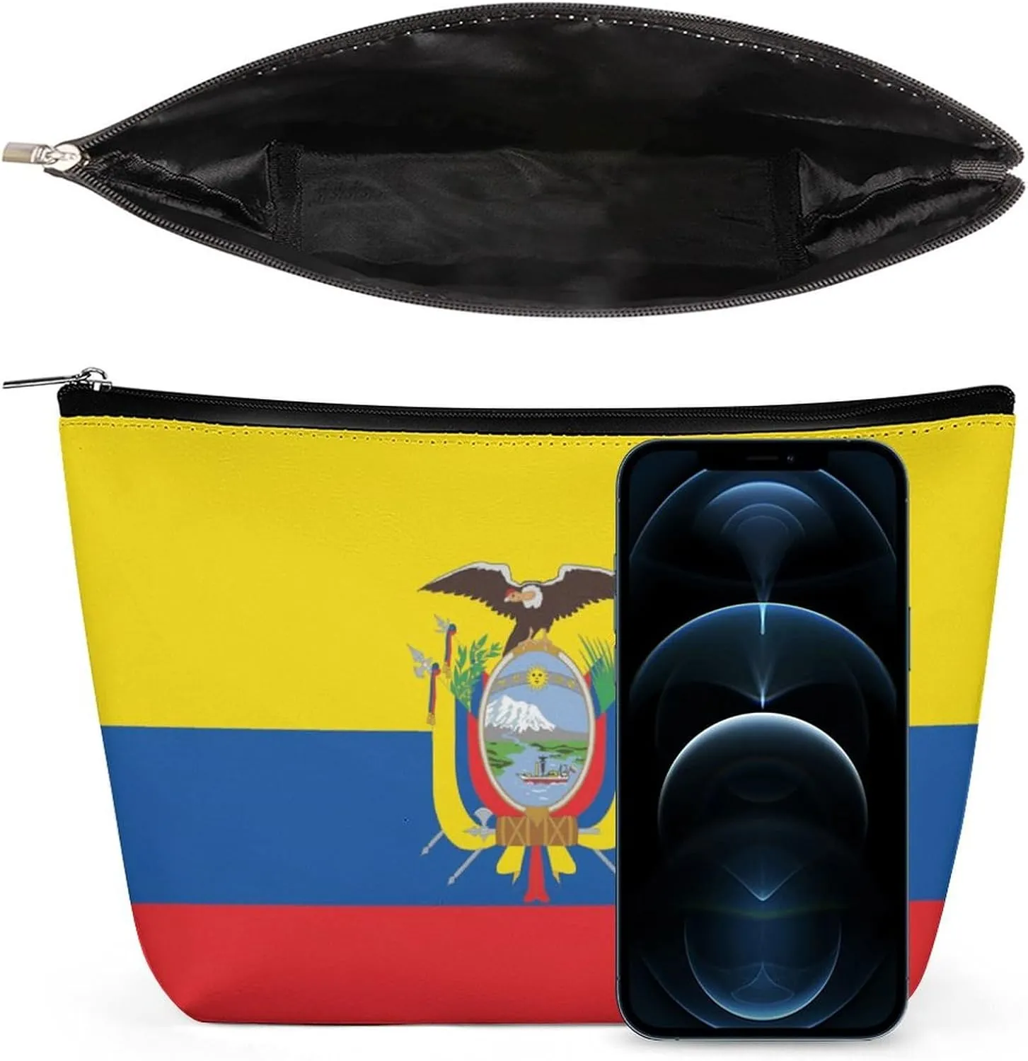 Ecuador Flag Travel Makeup Bag Lightweight Organizer Cosmetic Pouch for Women