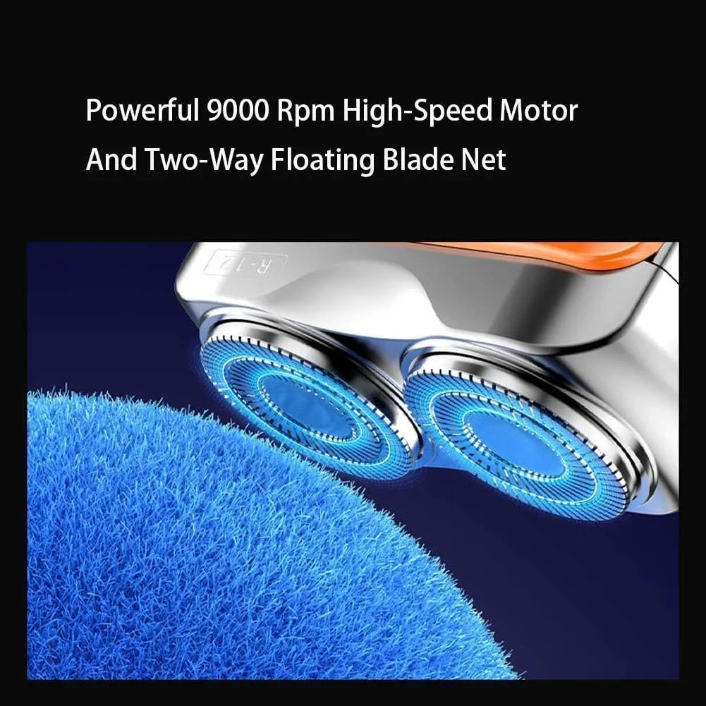 Electric Mini Portable Razor Luggage Design for Men,Double-Ring Magnetic Cutter Waterproof Pocket Shaver,R-12 Dry and Wet Shaving Rechargeable Portable Travel Shaver for Travel Office Business Trip