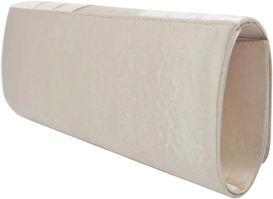 Elegant Classic Solid Satin Pleated Satin Flap Clutch Evening Bag Handbag