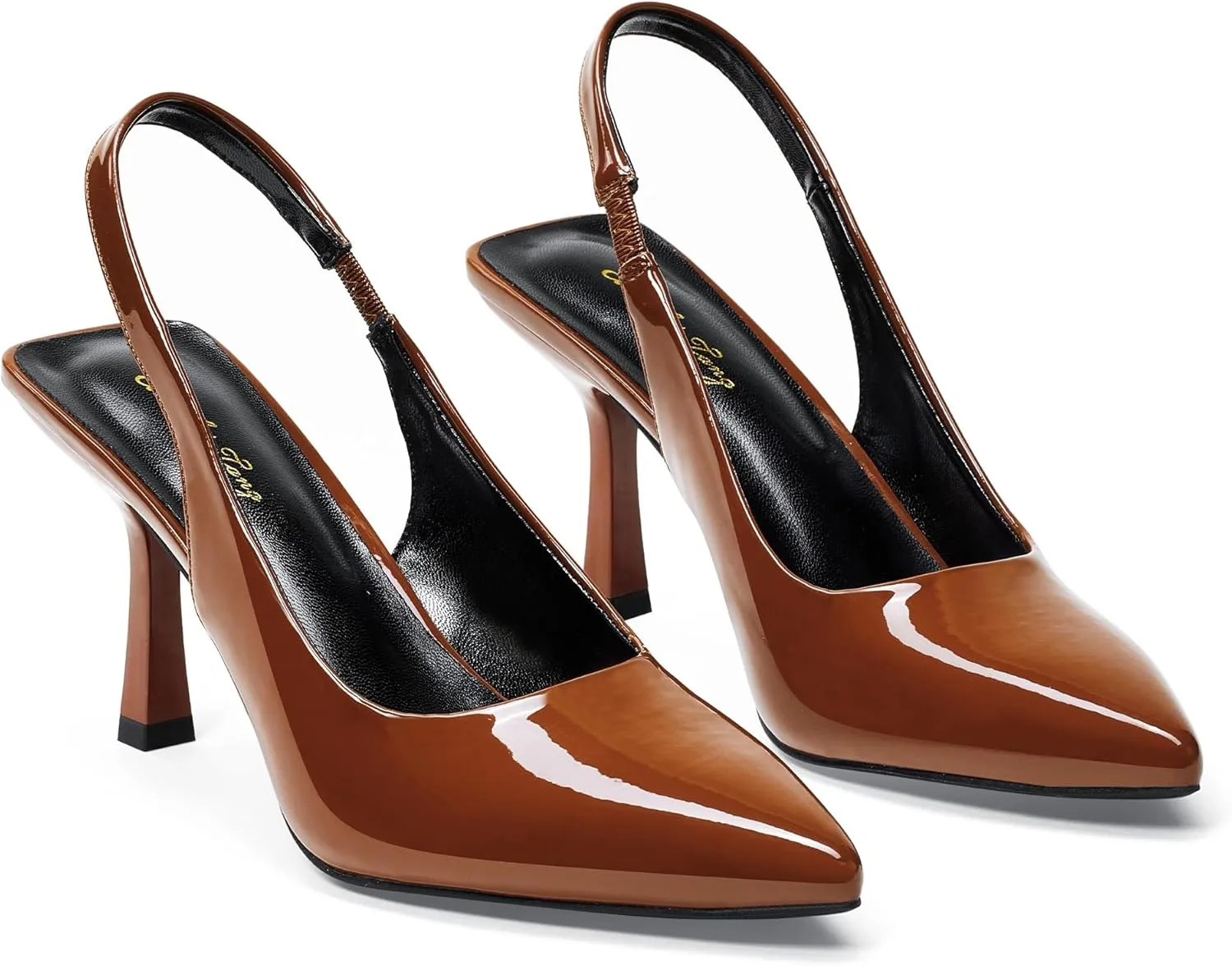 Elisabet Tang 3.14 in Trendy Slingback Stiletto Pumps for Women - Sexy Slip on Pointed Closed Toe mid High Heels Daily Party Office