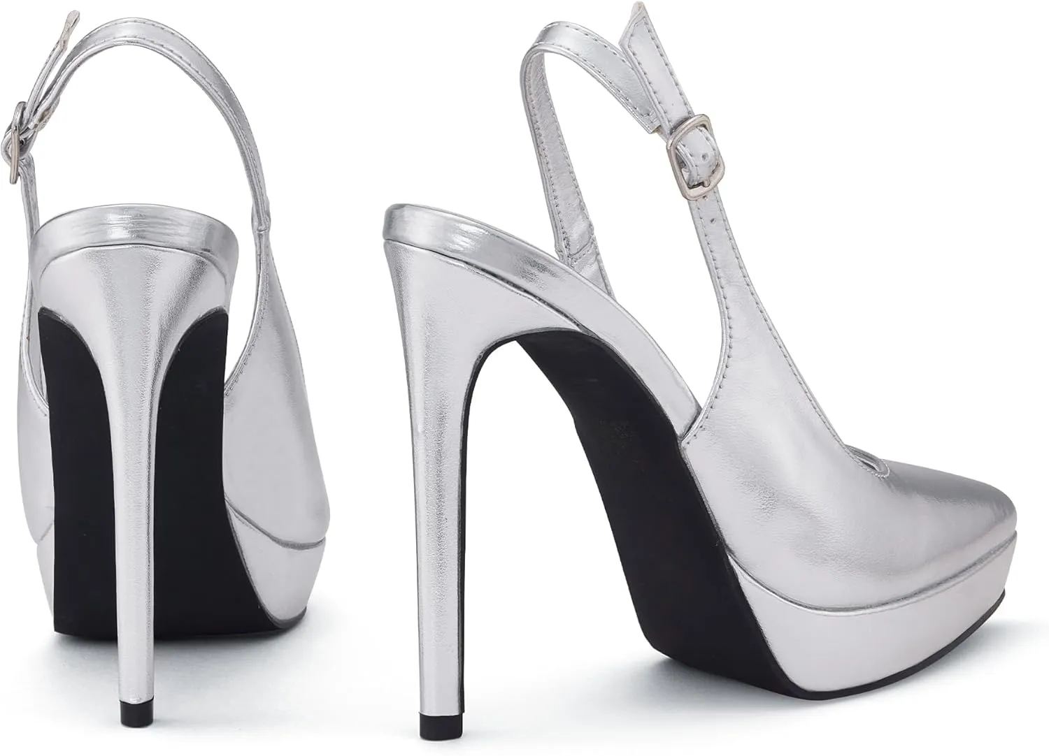 Elisabet Tang Platform Pumps 5 Inch Pointed Closed Toe Stiletto Slingback High Heel for Women Evening Prom Party Wedding Homecoming Dress Shoes Sexy