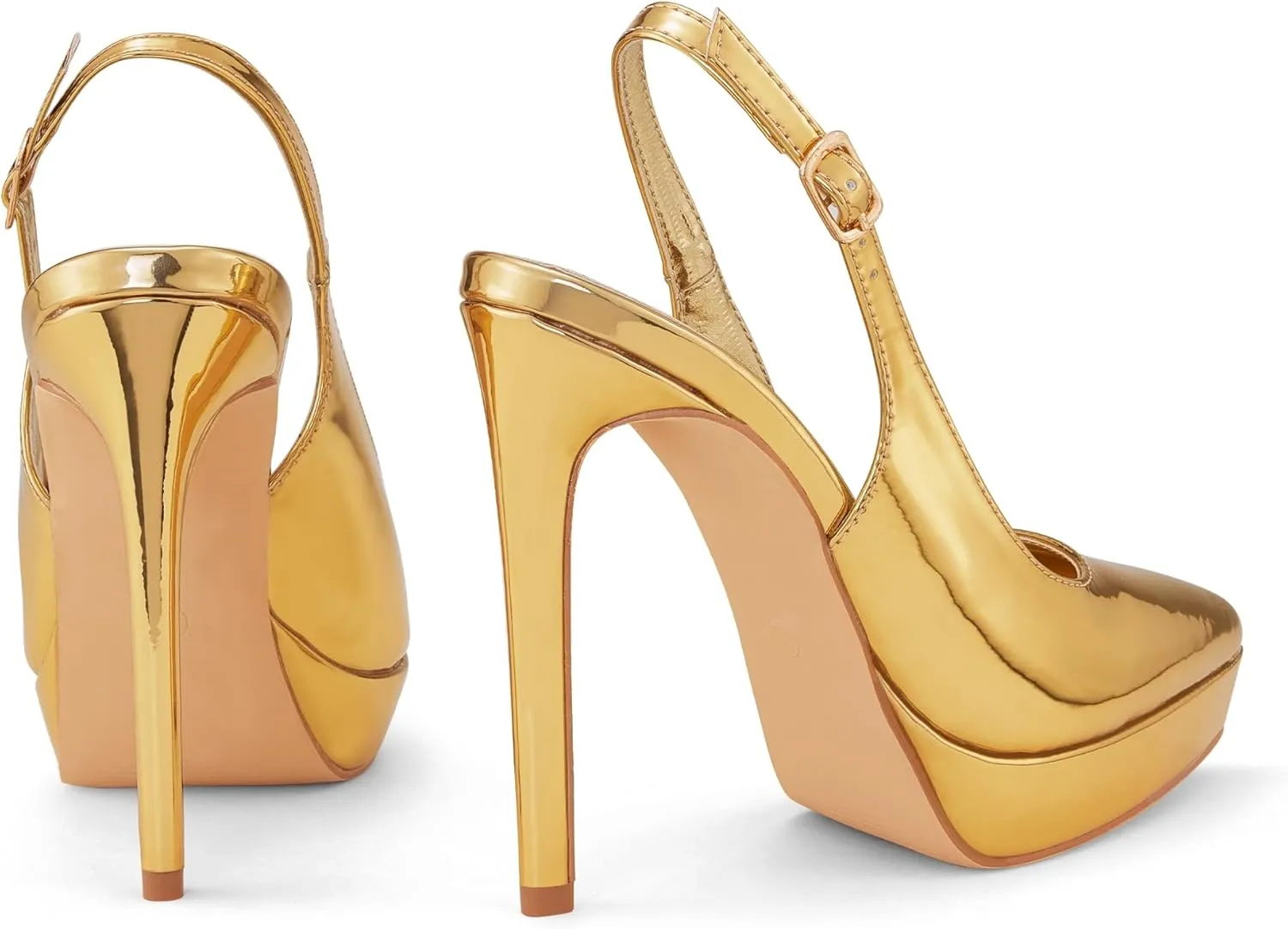 Elisabet Tang Platform Pumps 5 Inch Pointed Closed Toe Stiletto Slingback High Heel for Women Evening Prom Party Wedding Homecoming Dress Shoes Sexy