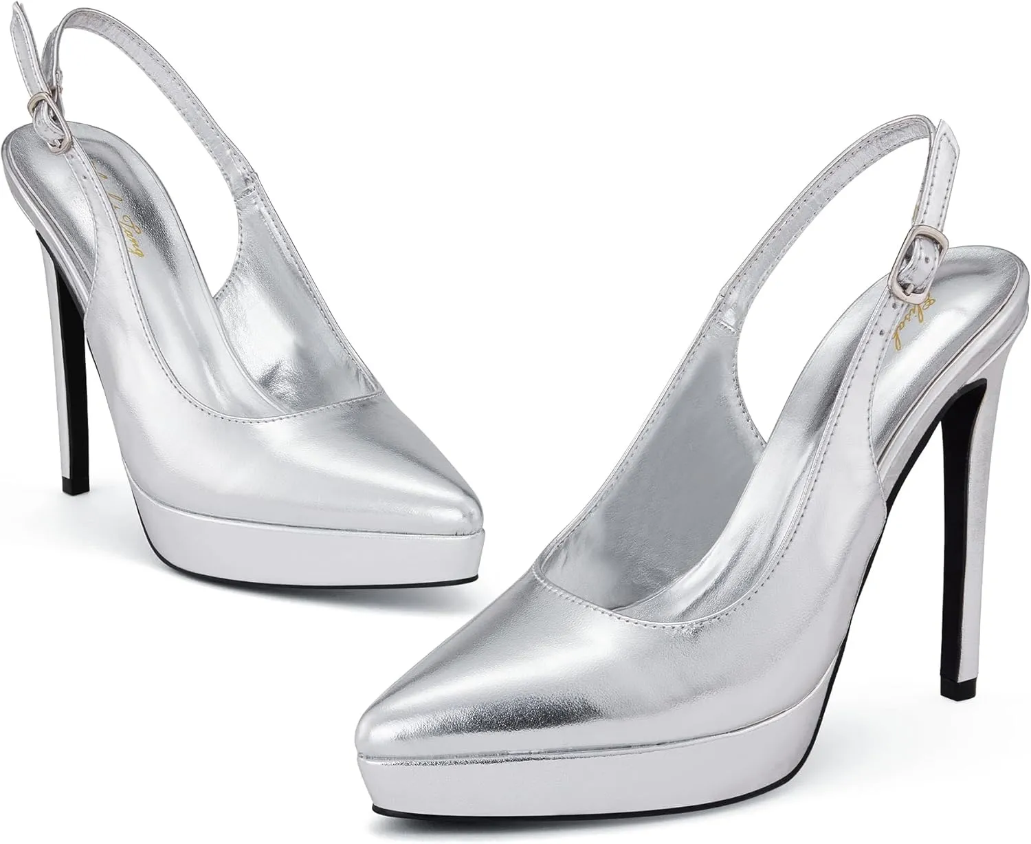 Elisabet Tang Platform Pumps 5 Inch Pointed Closed Toe Stiletto Slingback High Heel for Women Evening Prom Party Wedding Homecoming Dress Shoes Sexy