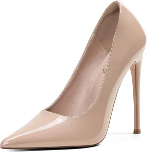 Elisabet Tang Women Pumps 12cm/4.7 Inch Stiletto Heels Pumps Pointed Toe Patent Leather Slip On High Heel Evening Party Dress Shoes