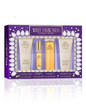 Elizabeth Taylor White Diamonds for Women Fragrance 4 Piece Gift Set, 3.3 fl. oz