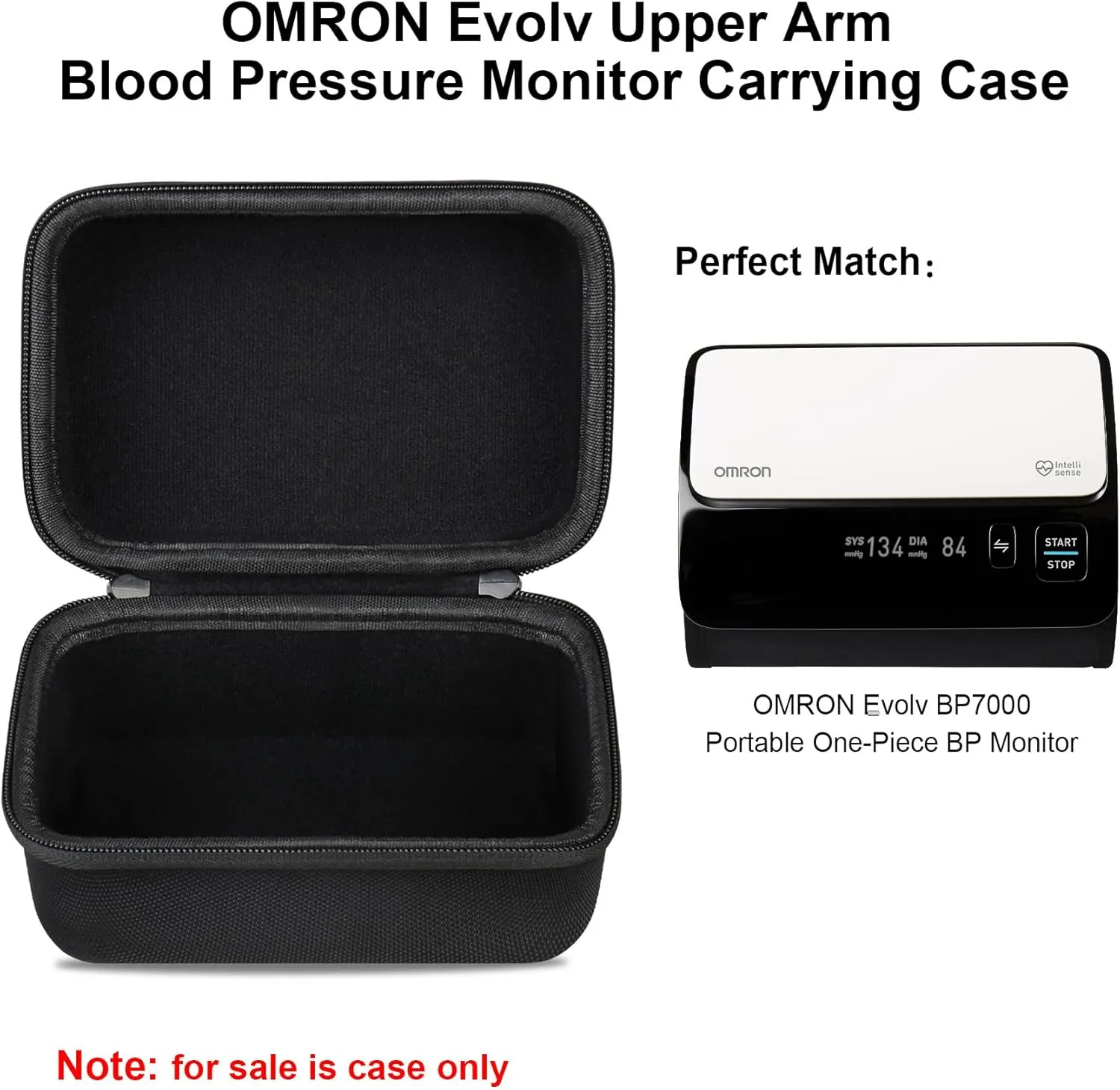 Elonbo Carrying Case for OMRON Evolv Bluetooth Wireless Upper Arm Blood Pressure Monitor, OMRON Evolv BP7000 Portable One-Piece BP Monitor Storage Holder, Black