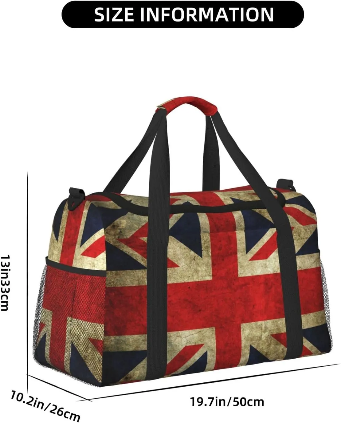 England Flag Travel Duffel Bag Large Foldable Waterproof Overnight Bag For Beach Swim Bags Pool Sports Gym