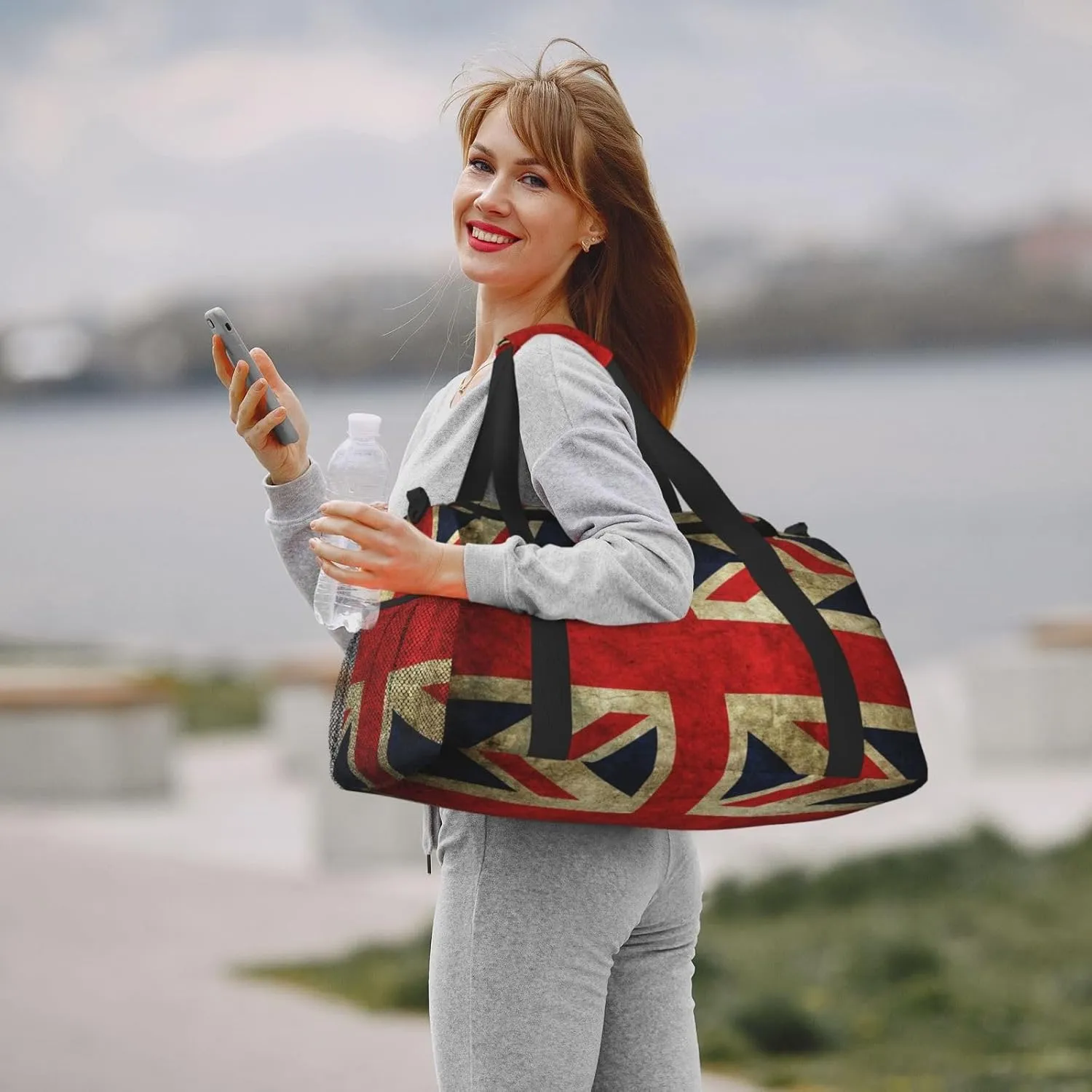 England Flag Travel Duffel Bag Large Foldable Waterproof Overnight Bag For Beach Swim Bags Pool Sports Gym