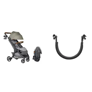 Ergobaby Metro  Deluxe Compact Baby Stroller, Lightweight Umbrella Stroller Folds Down for Overhead Airplane Storage, Carries up to 50 lbs, Empire State Green