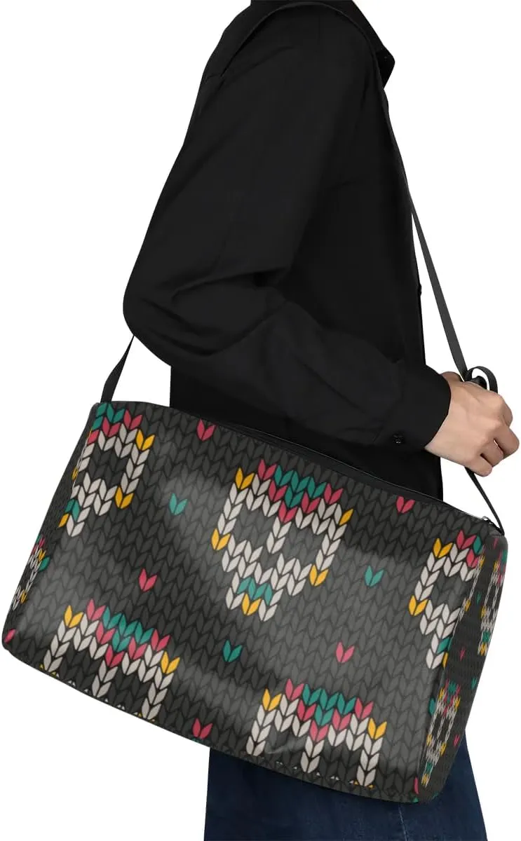Ethnic Sugar Skulls Small Gym Bag for Men Women Workout Sport Duffle Bag Waterproof Weekender Overnight Bag Lightweight Carry on Tote Bag Crossbody Shoulder Travel Bag for Swim Yoge Dance