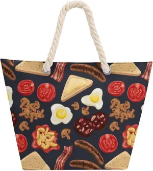 Ethnic Vintage Tribal Beach Bags for Women Waterproof Large Tote Bag with Zipper Travel Carry Bag Grocery Handbag