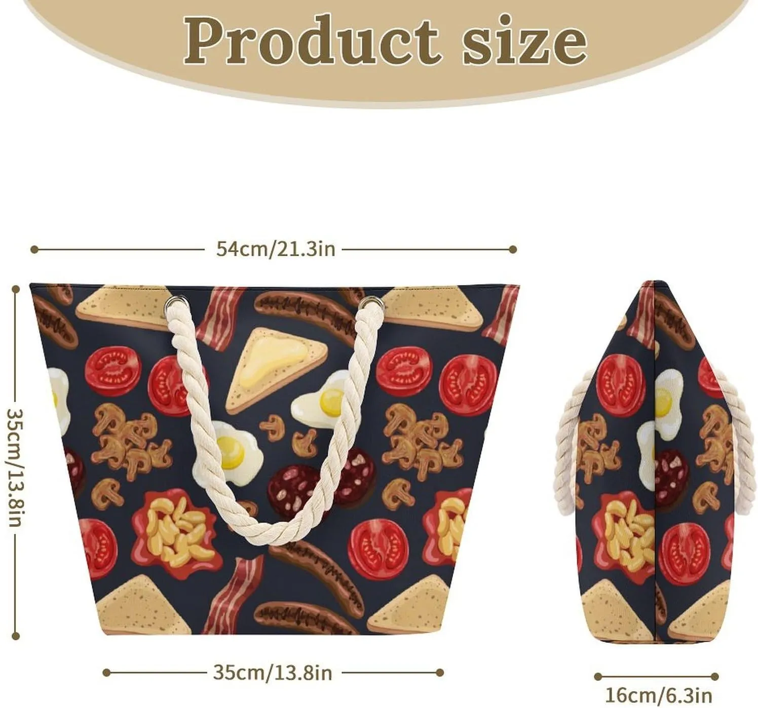 Ethnic Vintage Tribal Beach Bags for Women Waterproof Large Tote Bag with Zipper Travel Carry Bag Grocery Handbag