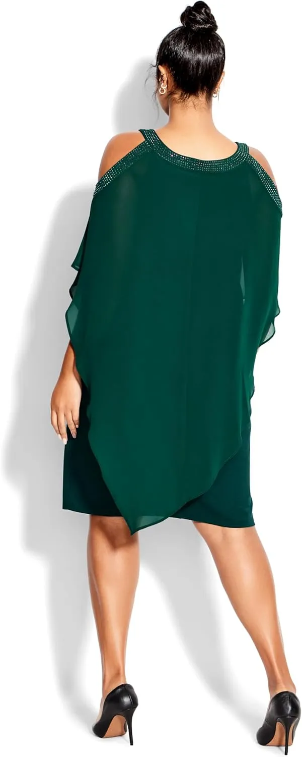 EVANS Women's Plus Size Dress Alana Beaded