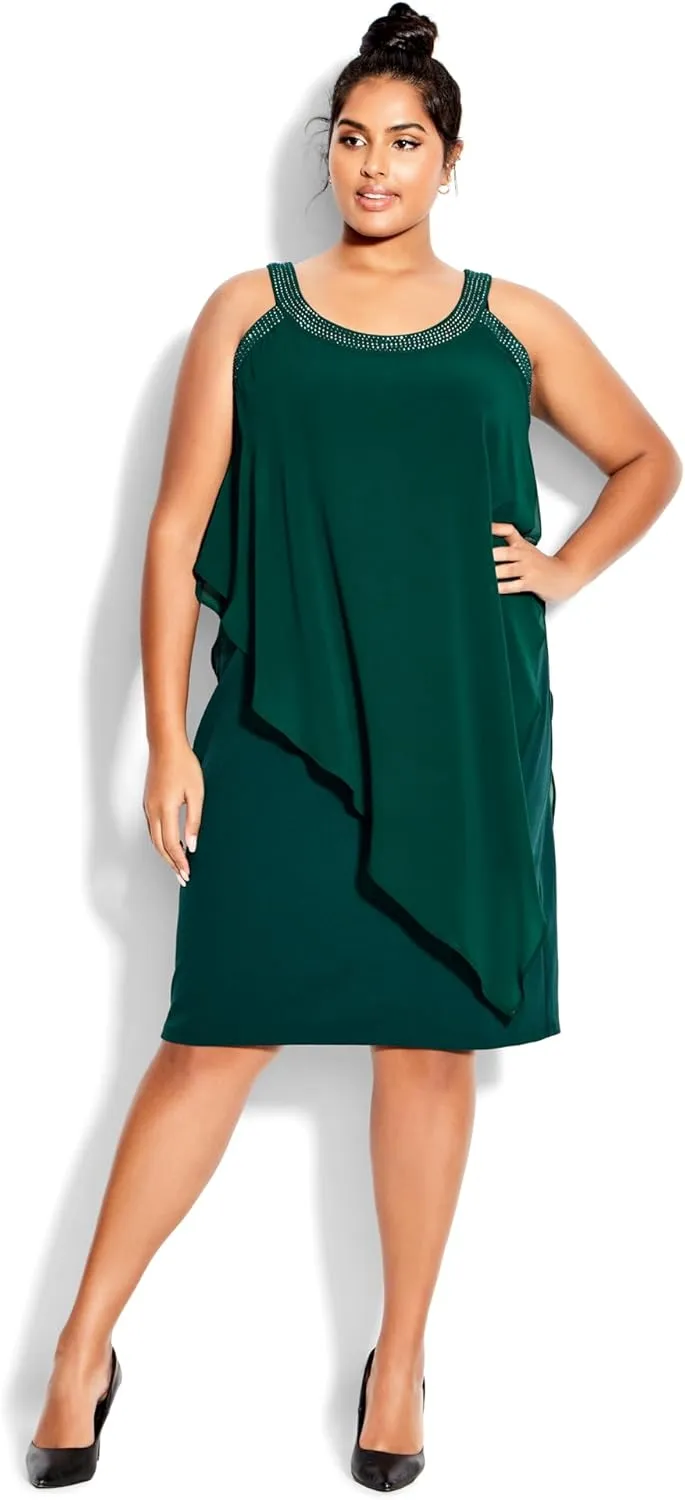 EVANS Women's Plus Size Dress Alana Beaded