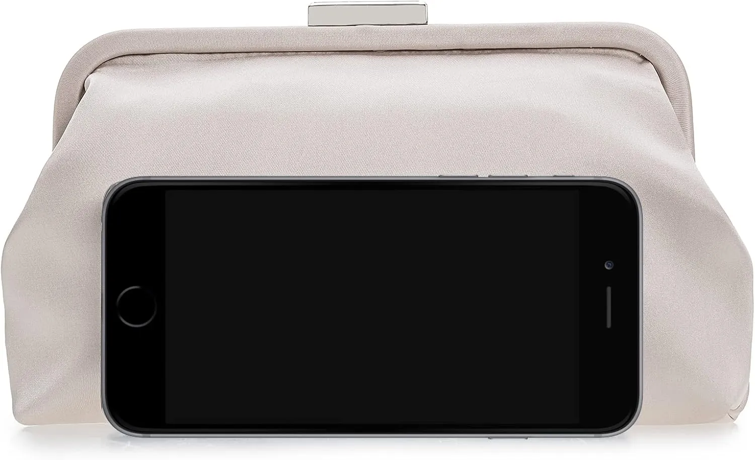 Evening Purse for Women Dressy Soft Pleated Knot Party Clutch Satin Frame Formal Handbag for Wedding/Prom/Cocktail